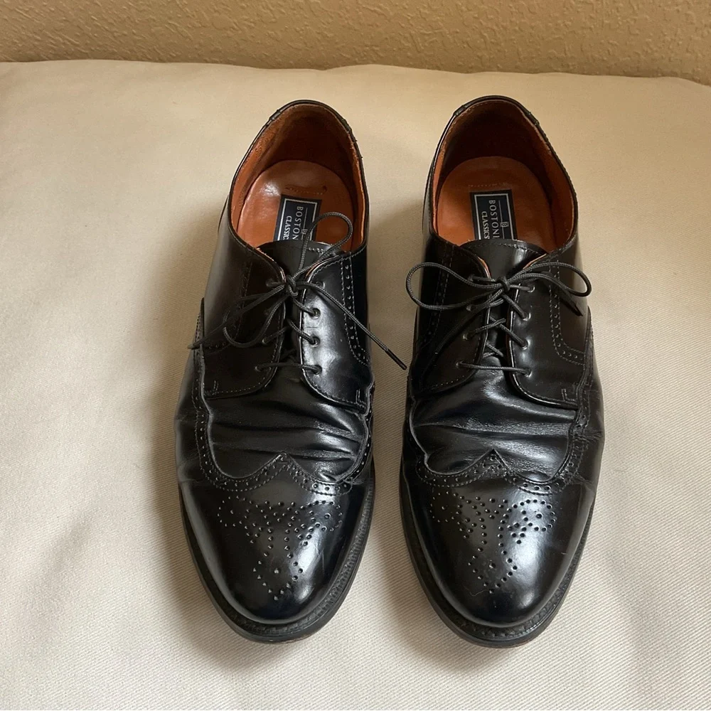 Bostonian Classics Black Leather Men’s Wingtip Size 9D/B